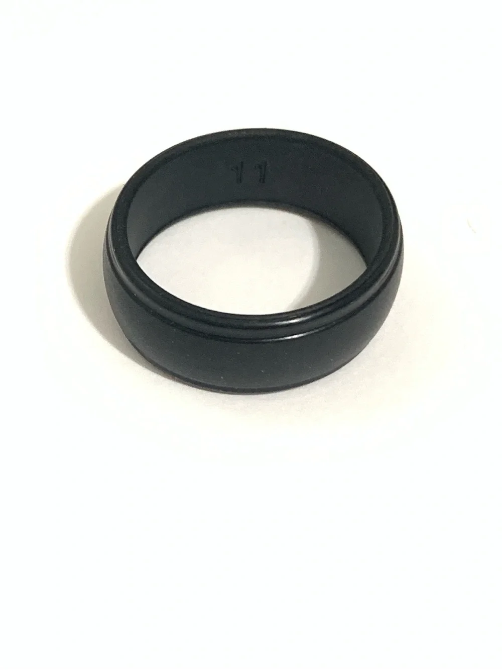 New Men's Black Comfort Fit Silicone Ring - Size 11